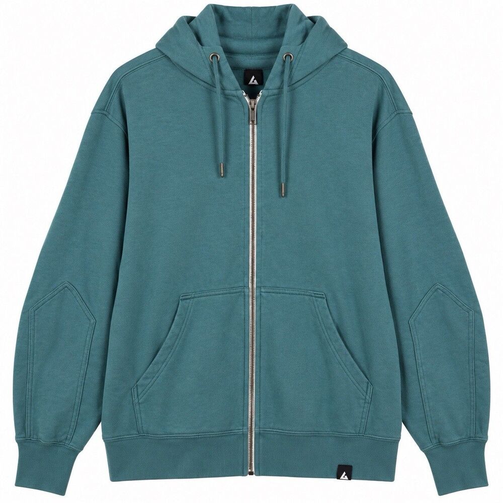 American Giant Heavyweight Hoodie Mens 2XL Green Full Zip Made in USA Sweatshirt